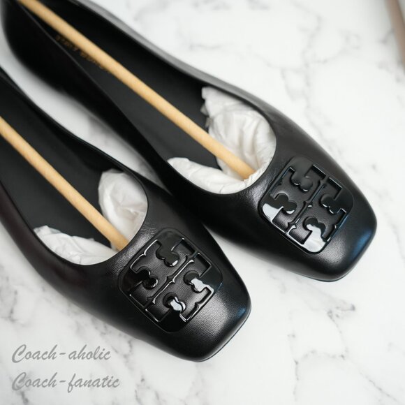 NIB Tory Burch Georgia Leather Ballet Flats in Black - Picture 8 of 10